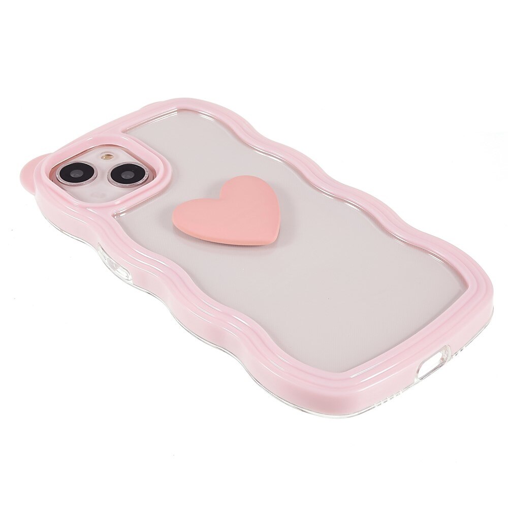 Wavy Edge Heart Kuori iPhone 13 vaaleanpunainen