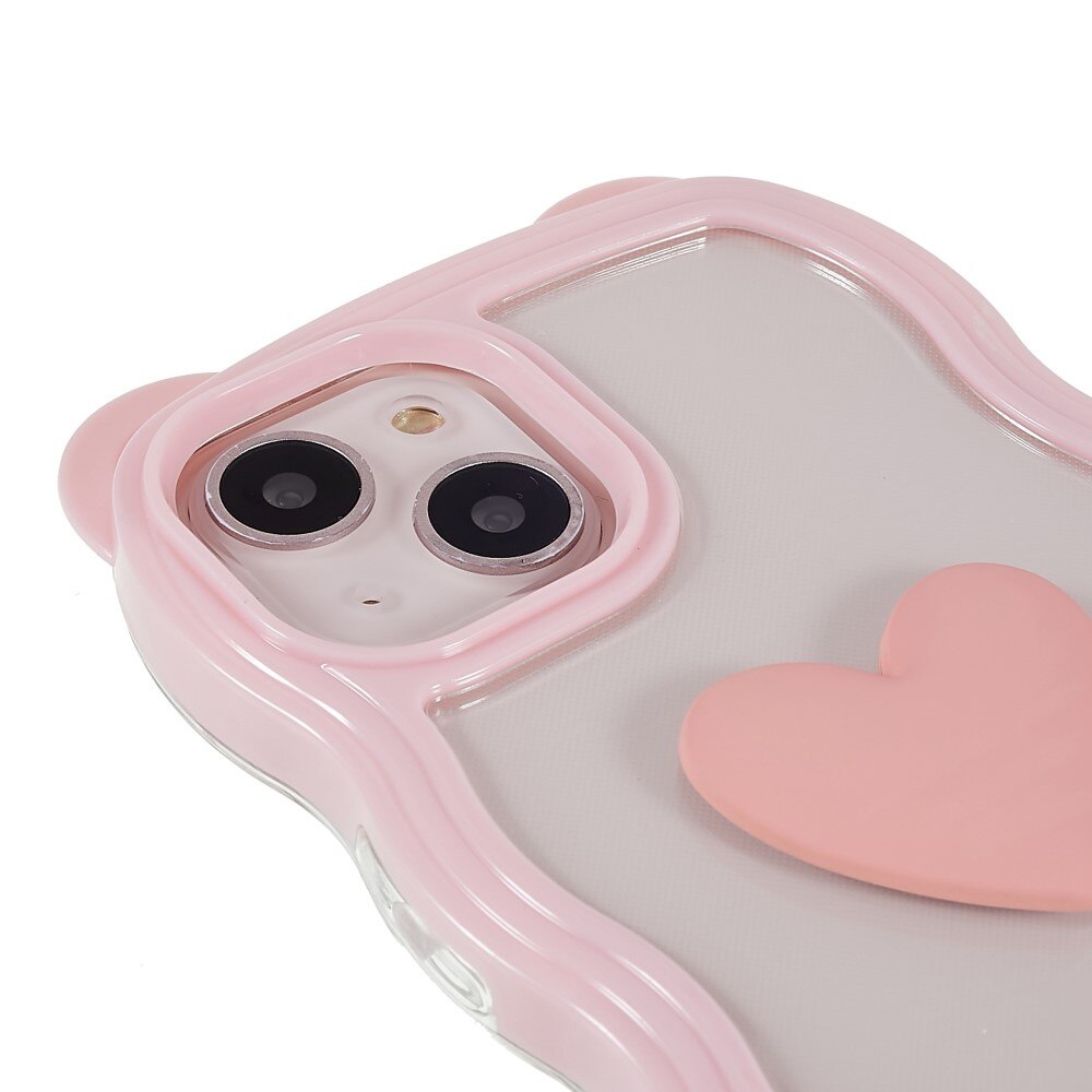 Wavy Edge Heart Kuori iPhone 13 vaaleanpunainen