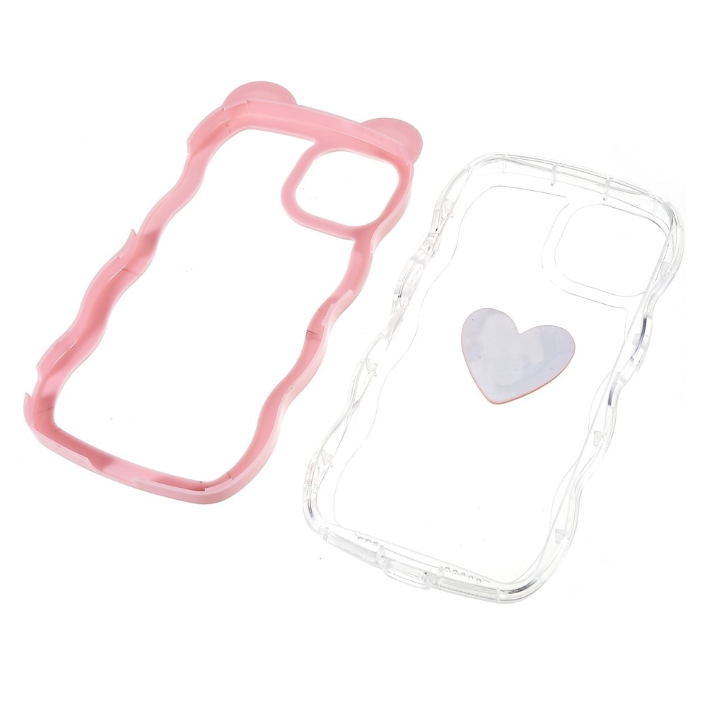 Wavy Edge Heart Kuori iPhone 13 vaaleanpunainen