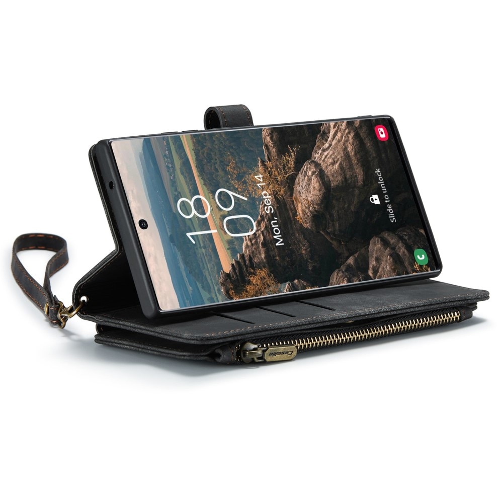 Zipper Wallet Samsung Galaxy S22 Ultra Musta