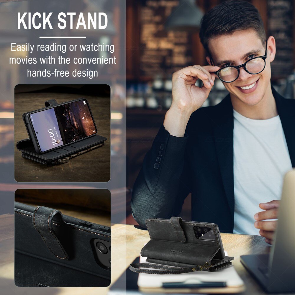 Zipper Wallet Samsung Galaxy A33 Musta