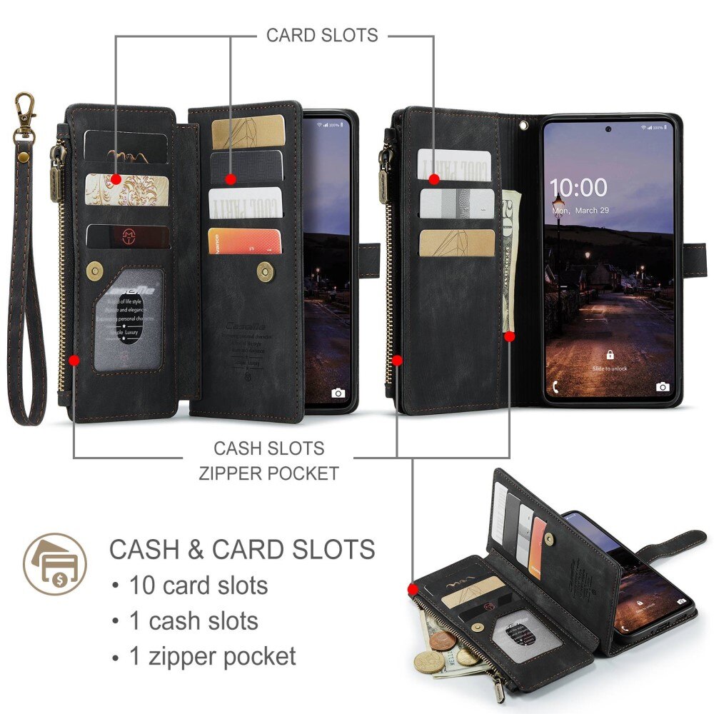 Zipper Wallet Samsung Galaxy A33 Musta