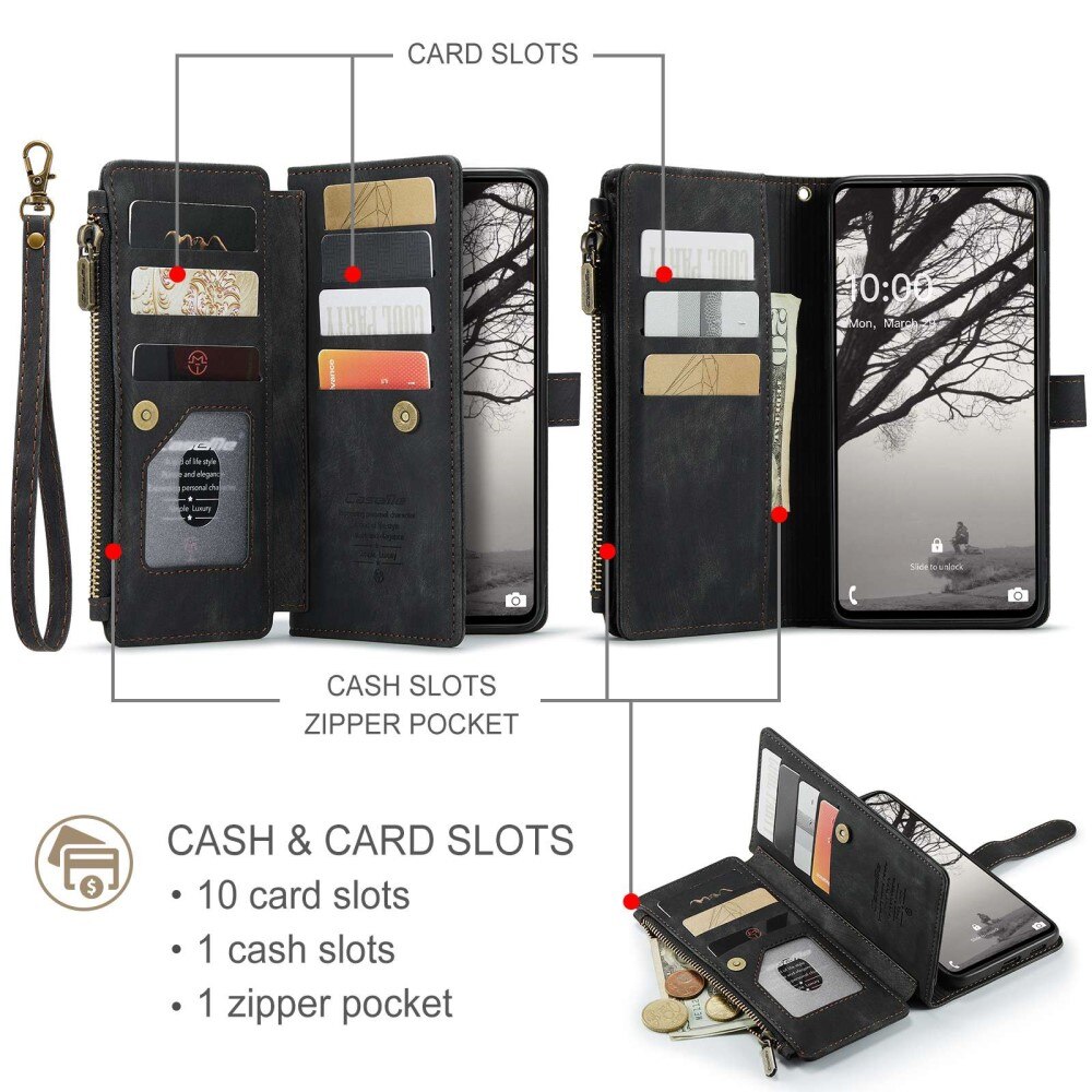 Zipper Wallet Samsung Galaxy A53 musta