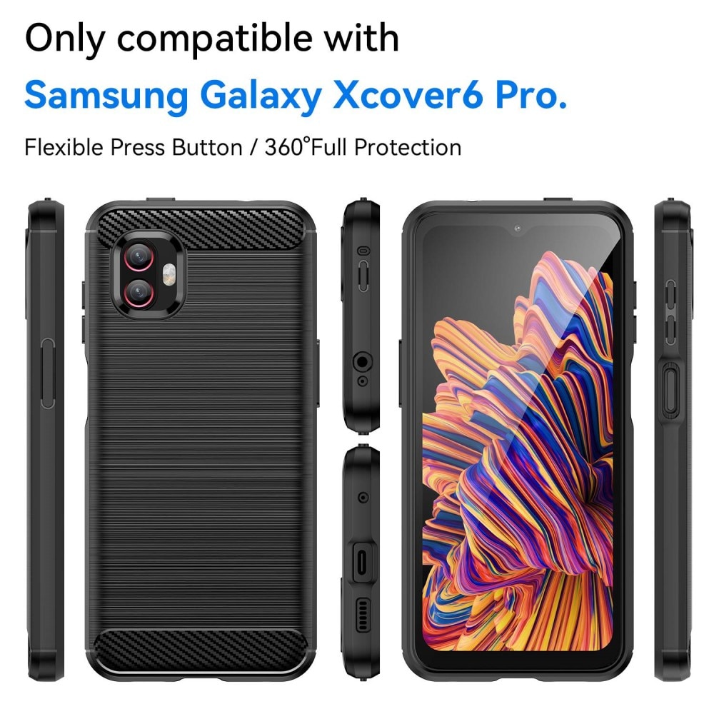 Samsung Galaxy Xcover 6 Pro Kuori TPU Brushed Musta