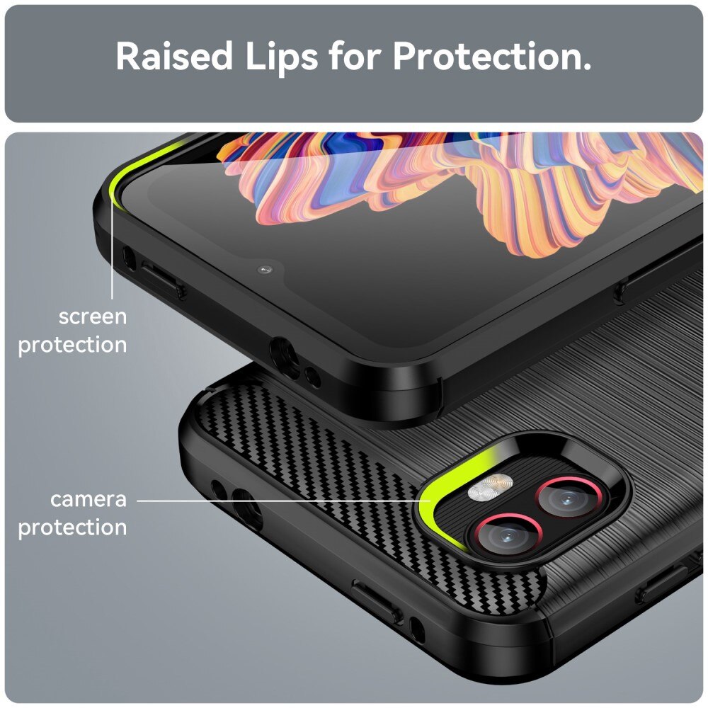 Samsung Galaxy Xcover 6 Pro Kuori TPU Brushed Musta