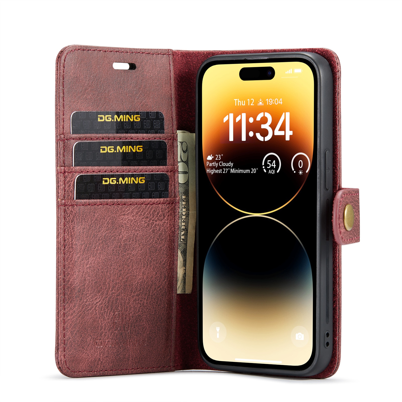 Magnet Wallet iPhone 15 Pro Max Red