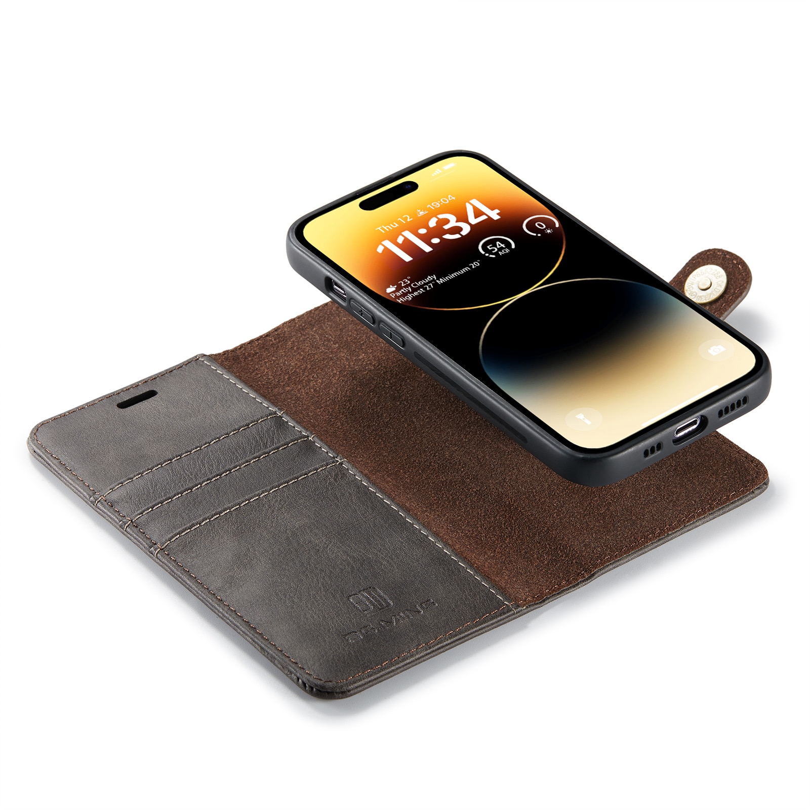 Magnet Wallet iPhone 14 Pro Brown