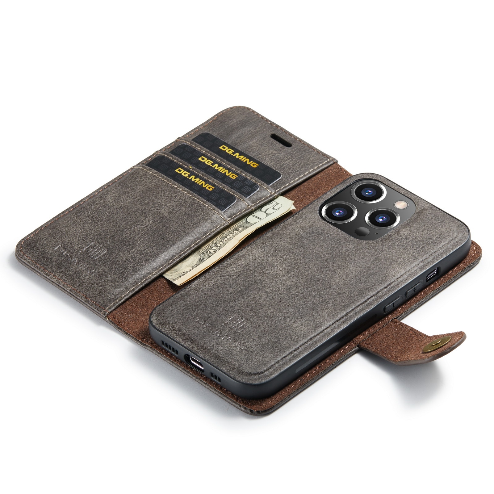 Magnet Wallet iPhone 14 Pro Brown