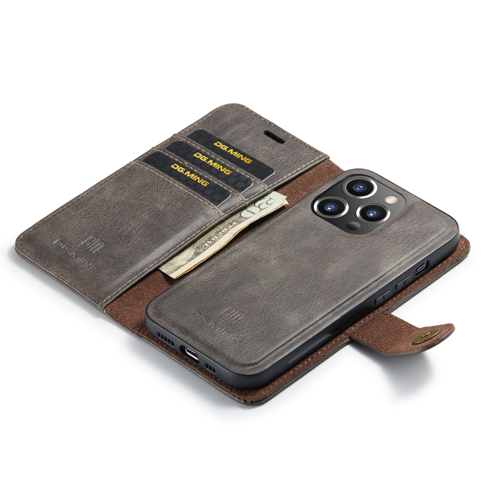 Magnet Wallet iPhone 14 Pro Max Brown