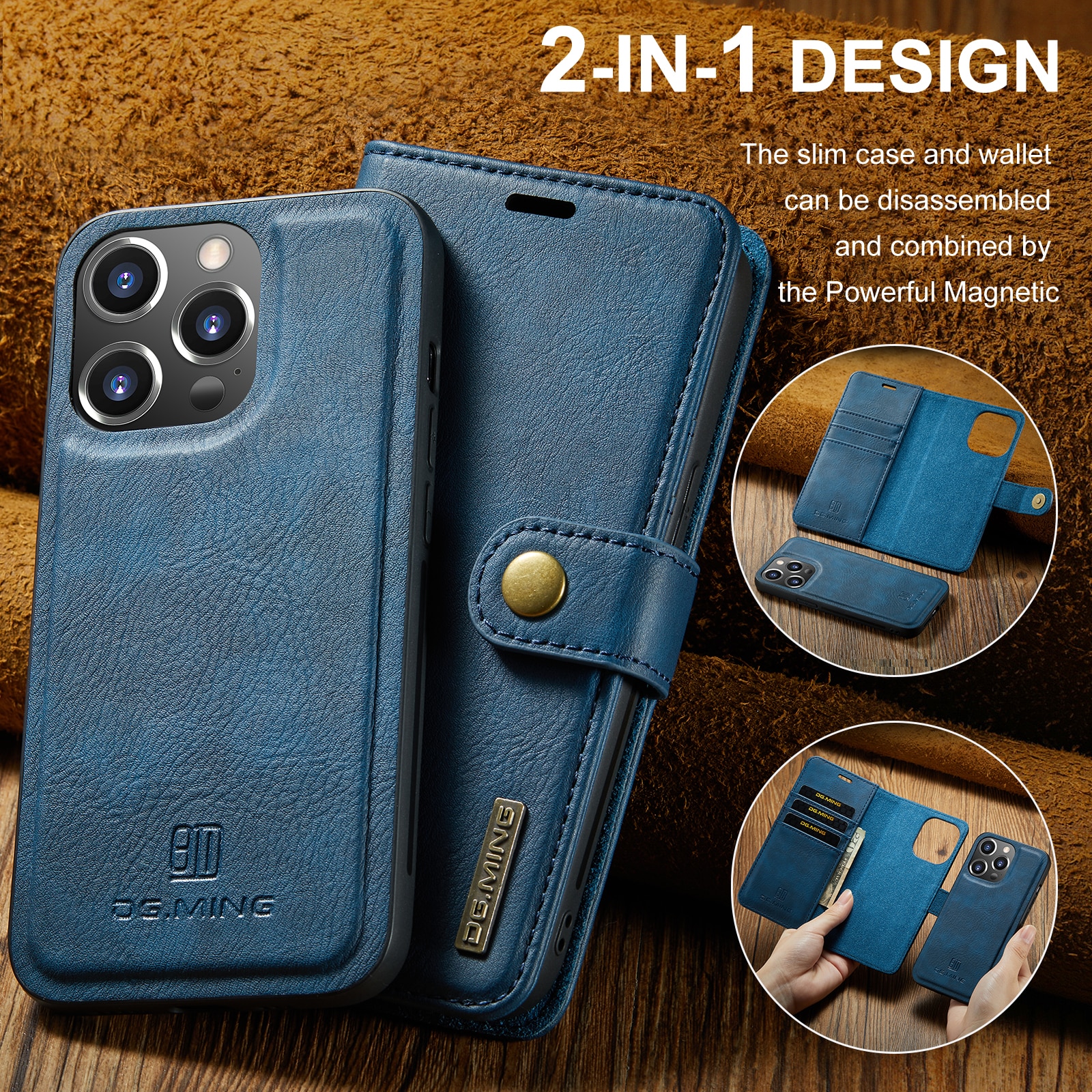 Magnet Wallet iPhone 14 Pro Blue