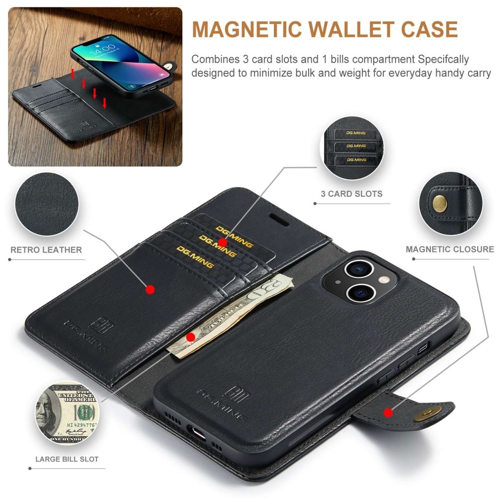 Magnet Wallet iPhone 14 Plus Black