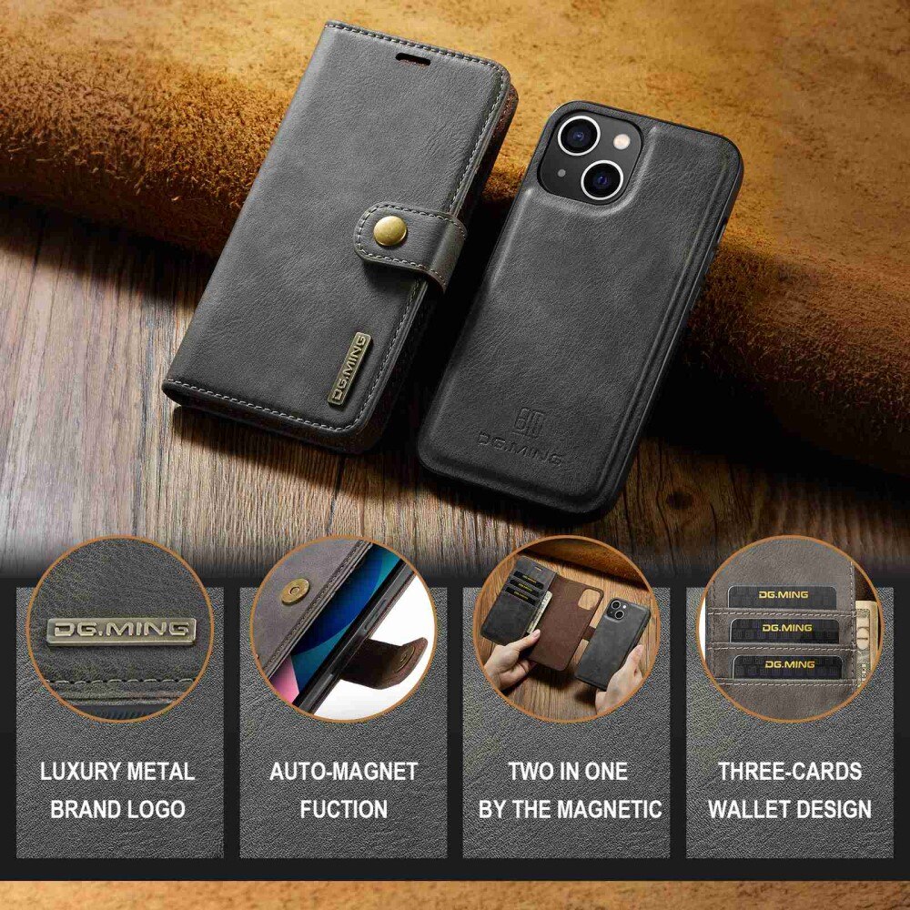 Magnet Wallet iPhone 14 Brown