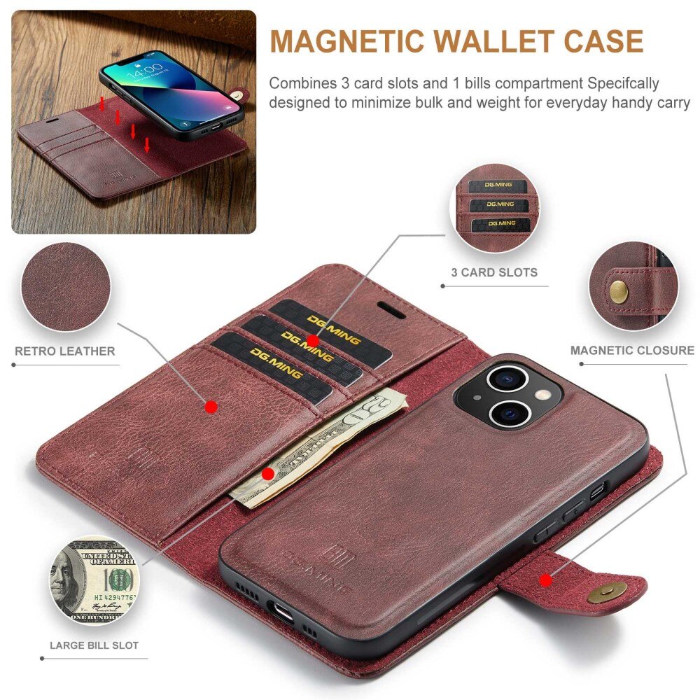 Magnet Wallet iPhone 14 Plus Red