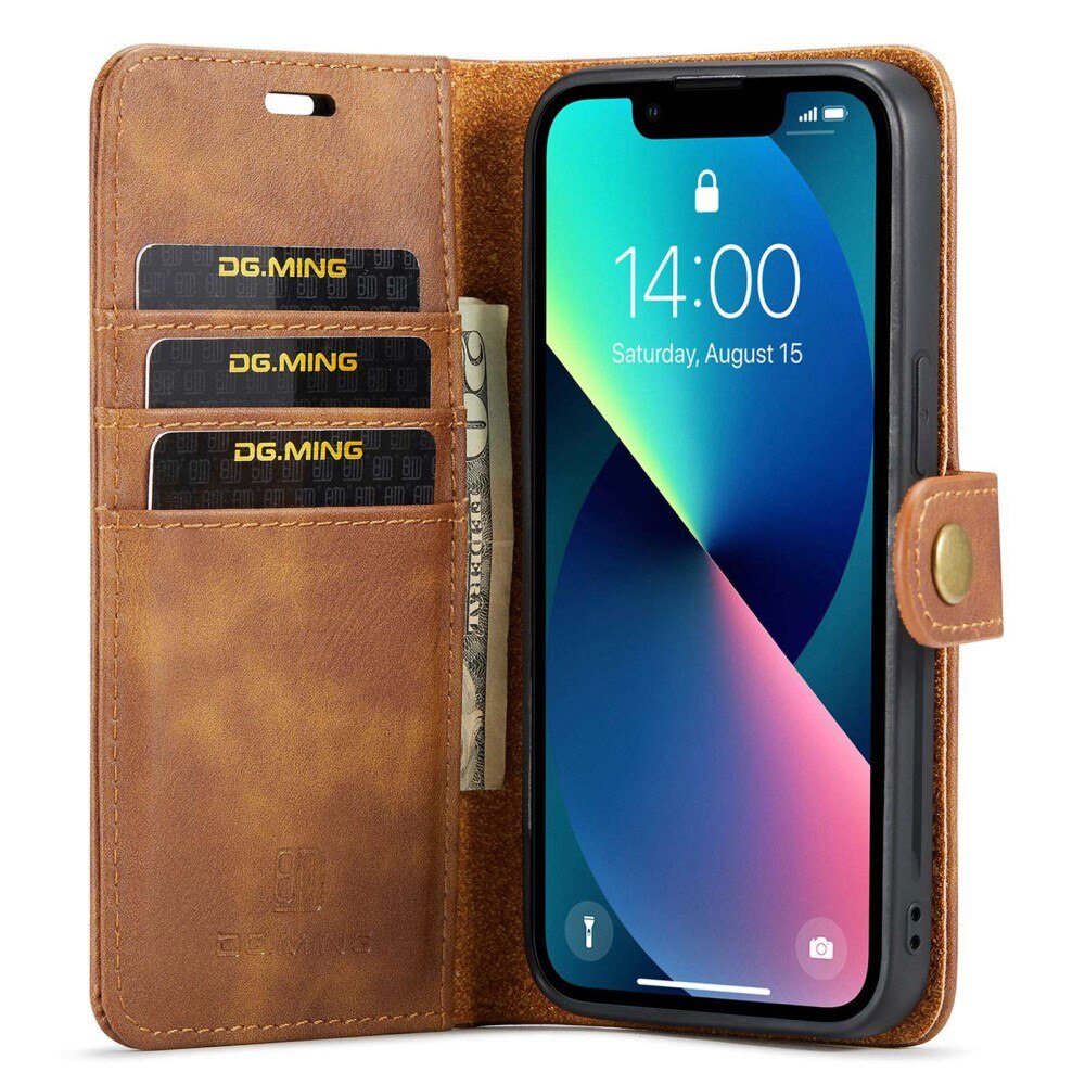 Magnet Wallet iPhone 14 Plus Ruskea