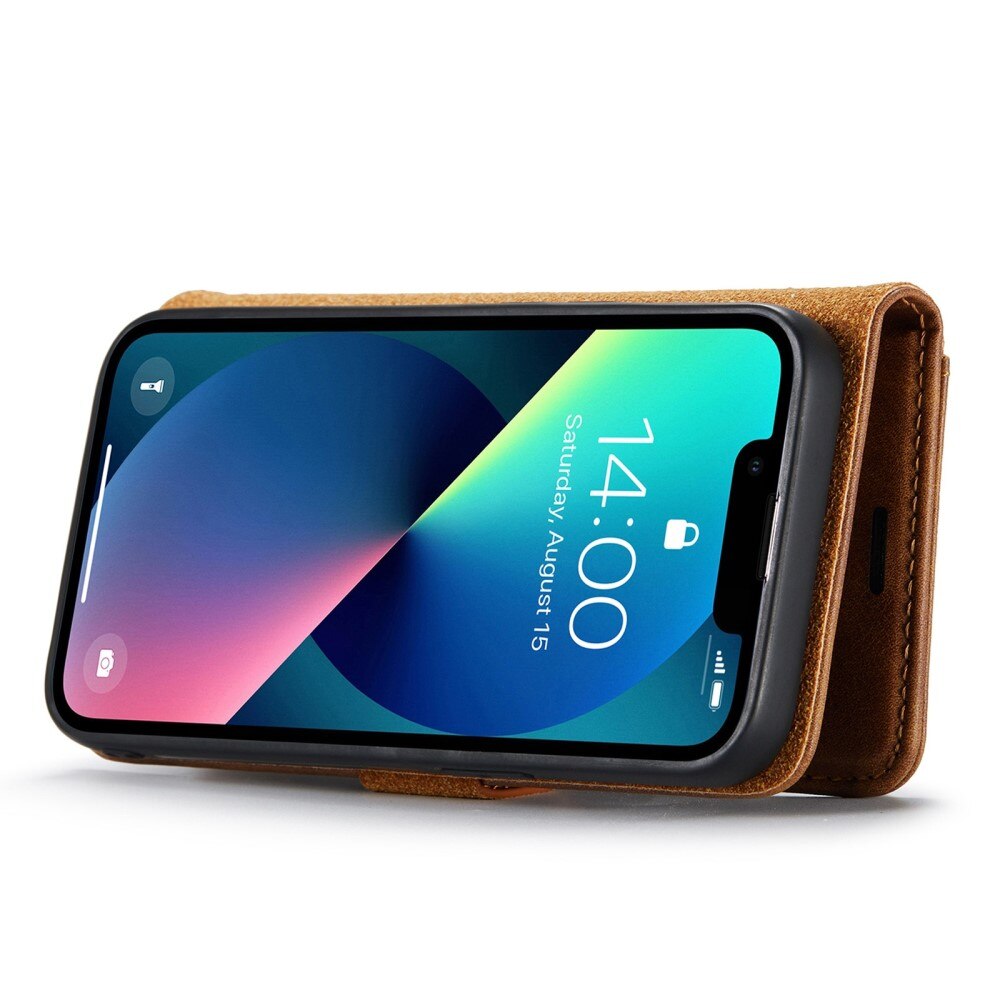 Magnet Wallet iPhone 14 Plus Ruskea