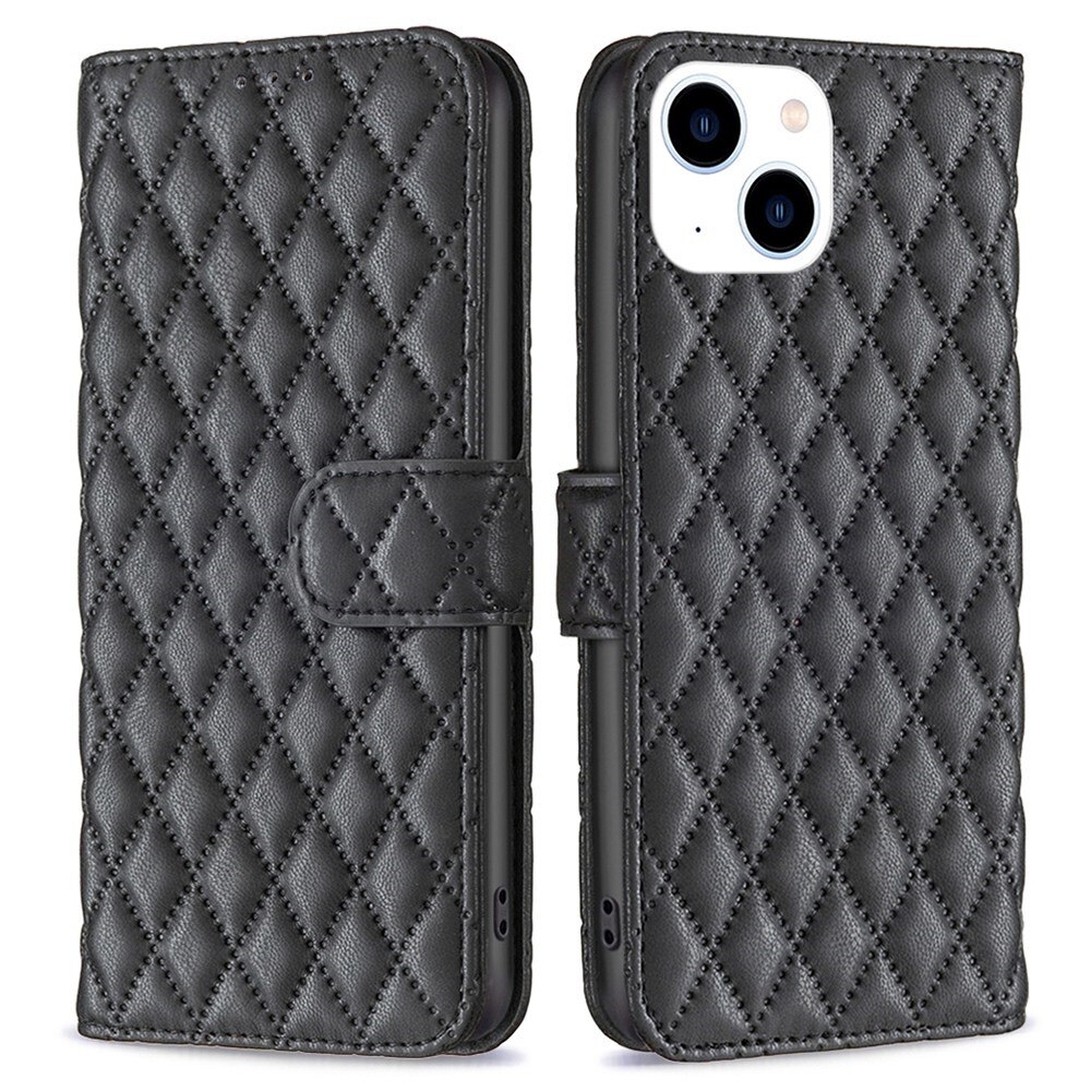 Lompakkokotelot iPhone 14 Quilted musta