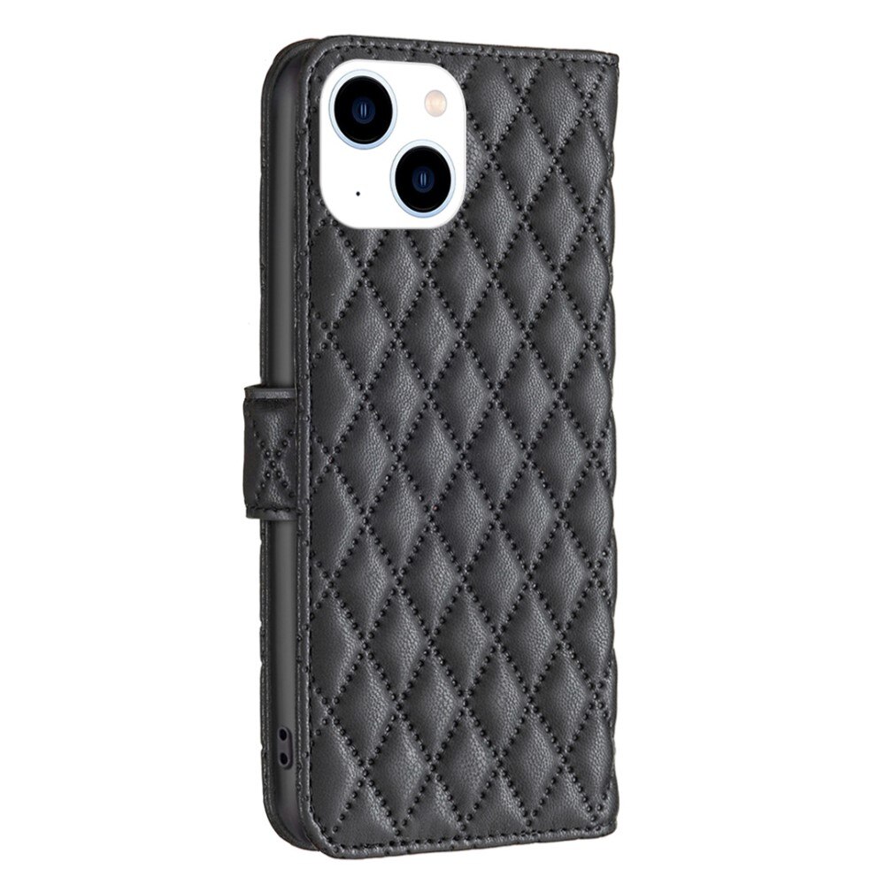 Lompakkokotelot iPhone 14 Quilted musta