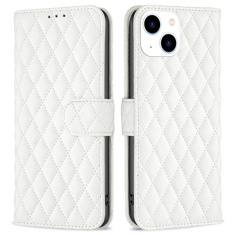 Lompakkokotelot iPhone 14 Quilted valkoinen