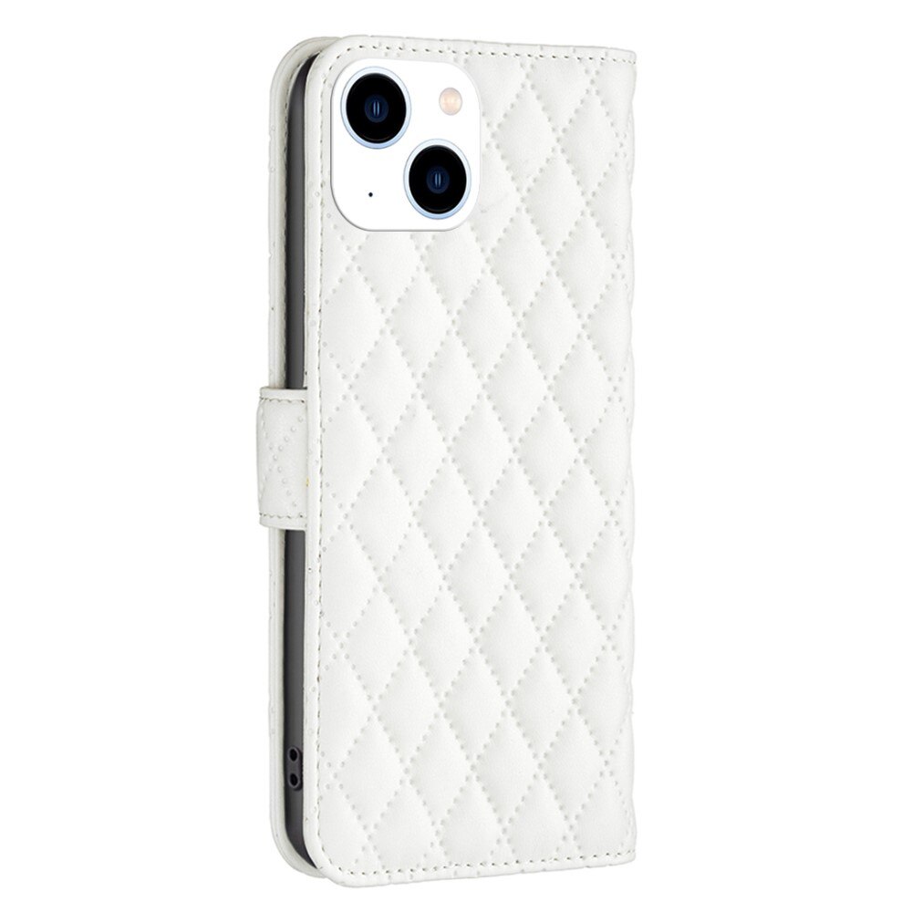 Lompakkokotelot iPhone 14 Quilted valkoinen