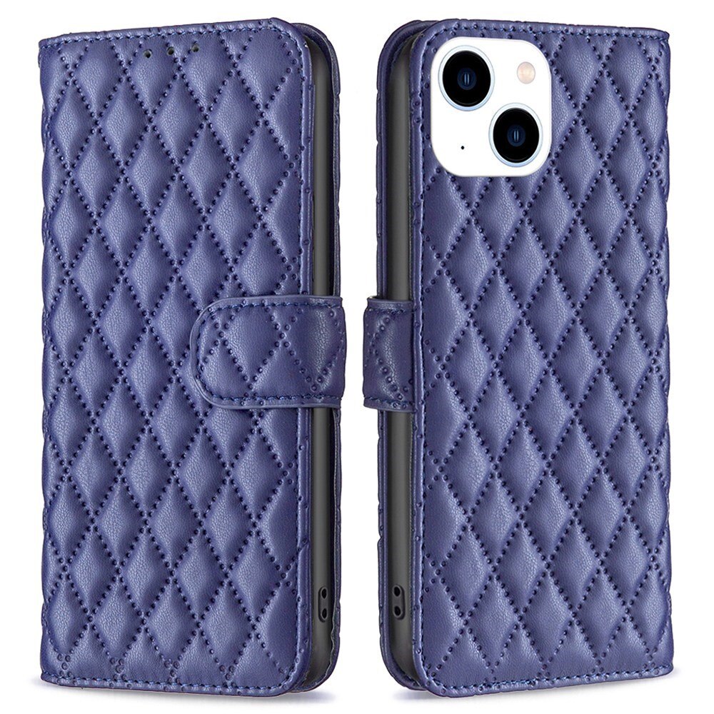 Lompakkokotelot iPhone 14 Quilted sininen