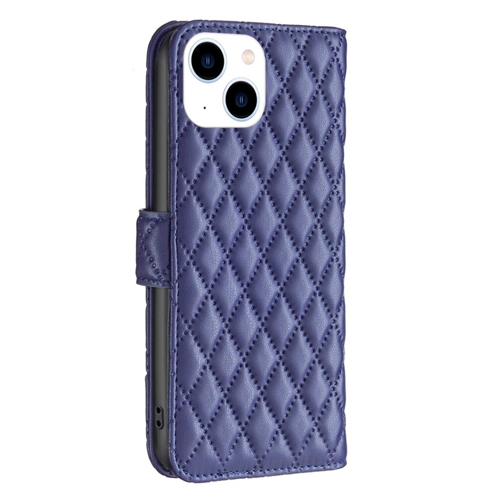 Lompakkokotelot iPhone 14 Quilted sininen