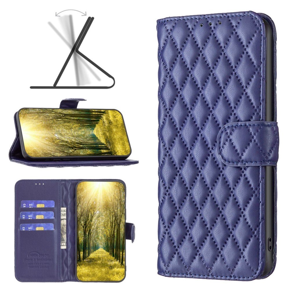 Lompakkokotelot iPhone 14 Quilted sininen