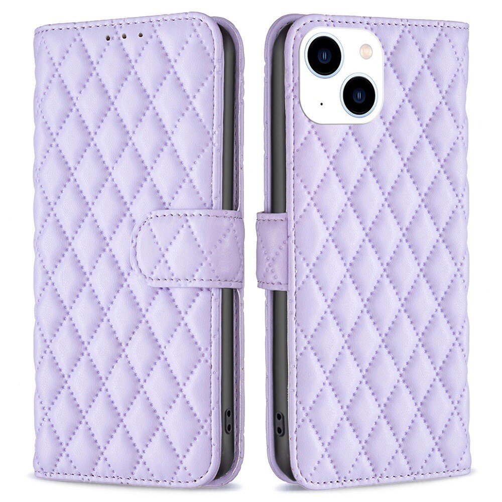 Lompakkokotelot iPhone 14 Quilted liila