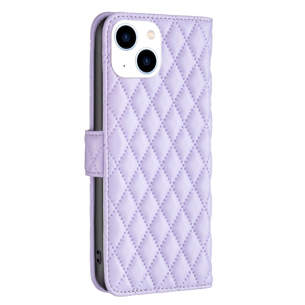 Lompakkokotelot iPhone 14 Quilted liila