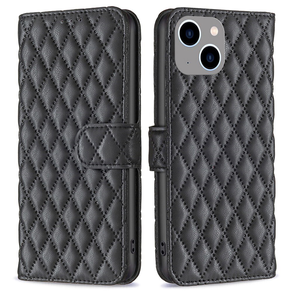 Lompakkokotelot iPhone 14 Plus Quilted musta