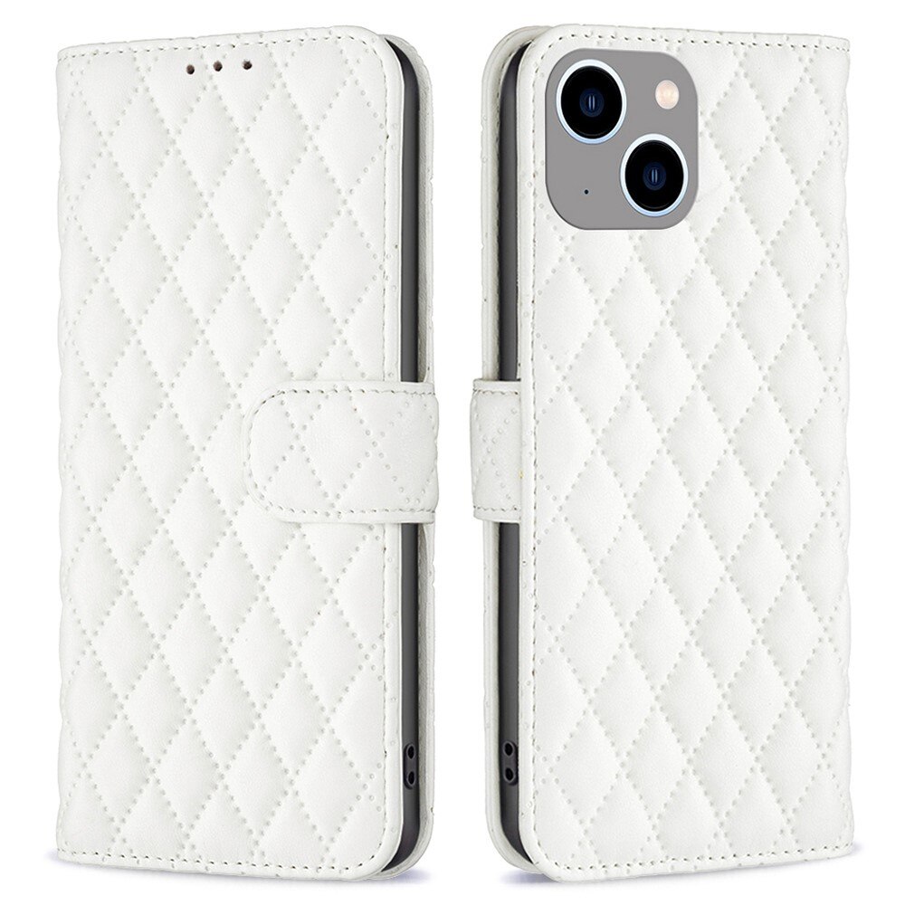 Lompakkokotelot iPhone 14 Plus Quilted valkoinen