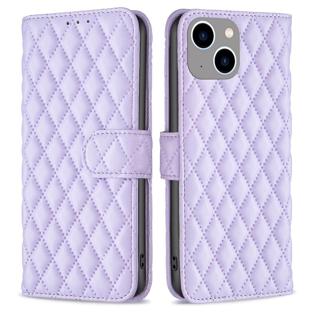 Lompakkokotelot iPhone 14 Plus Quilted liila