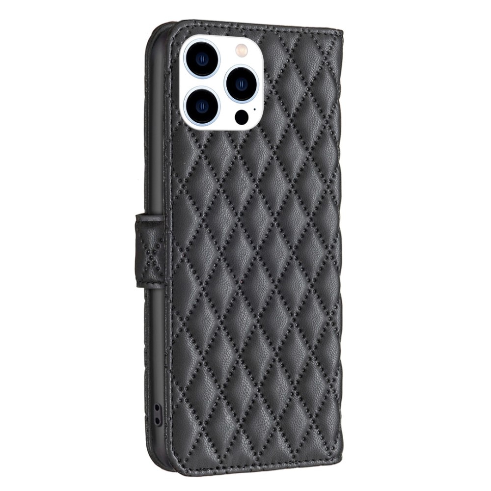 Lompakkokotelot iPhone 14 Pro Quilted musta