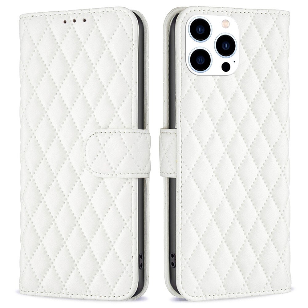 Lompakkokotelot iPhone 14 Pro Quilted valkoinen