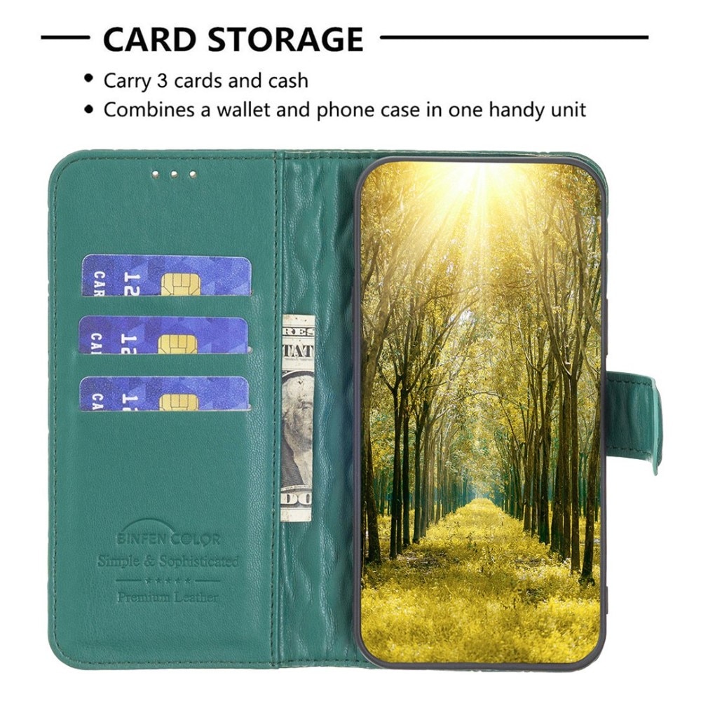Lompakkokotelot iPhone 14 Pro Quilted vihreä