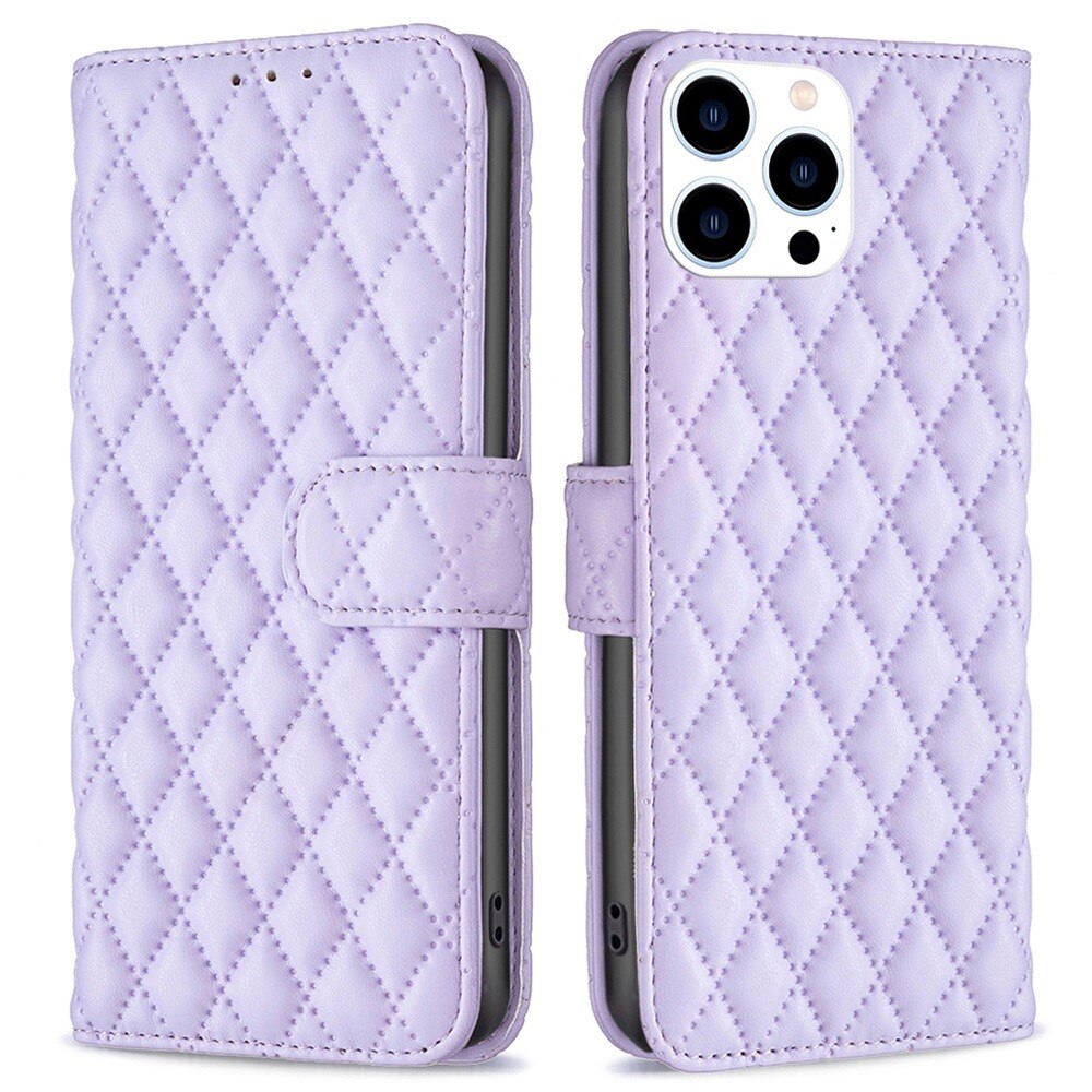 Lompakkokotelot iPhone 14 Pro Quilted liila