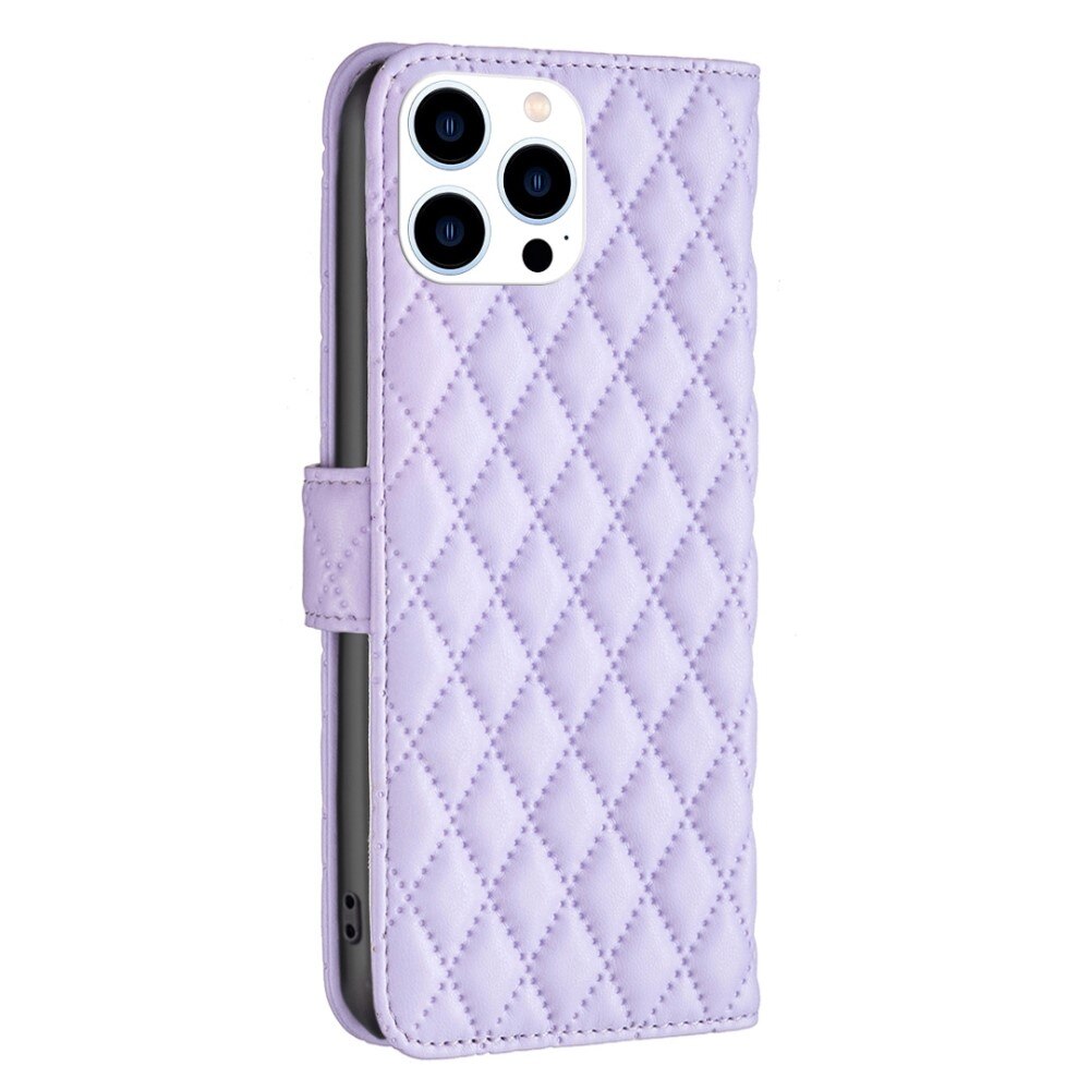 Lompakkokotelot iPhone 14 Pro Quilted liila