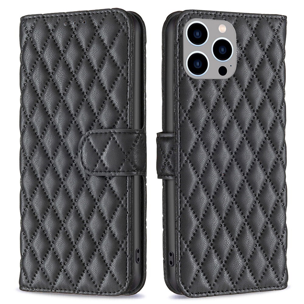 Lompakkokotelot iPhone 14 Pro Max Quilted musta