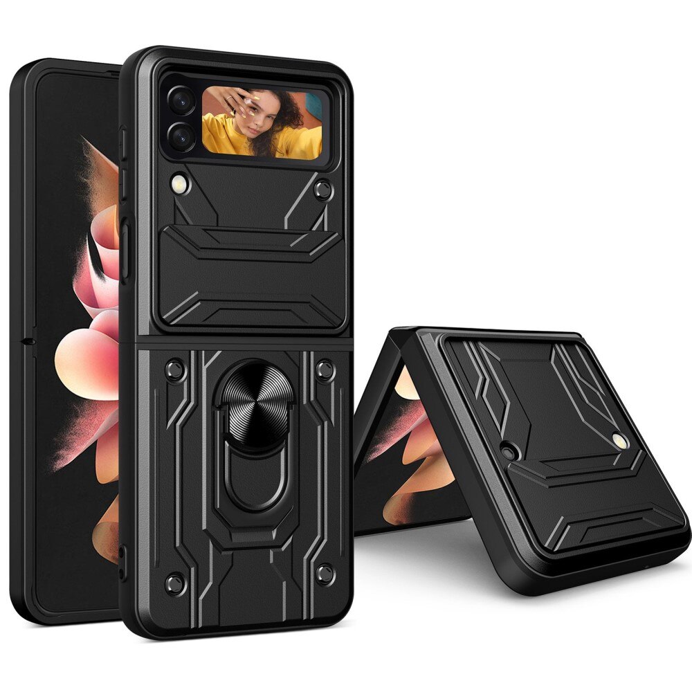 Hybridikuori Tech Ring + Kamerasuojalla Samsung Galaxy Z Flip 5 musta