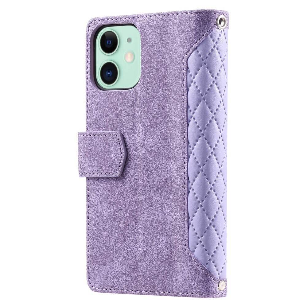 Lompakkolaukku iPhone 11 Quilted Liila