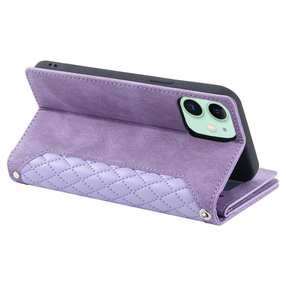 Lompakkolaukku iPhone 11 Quilted Liila