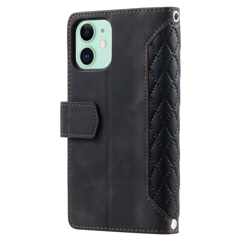 Lompakkolaukku iPhone 11 Quilted Musta