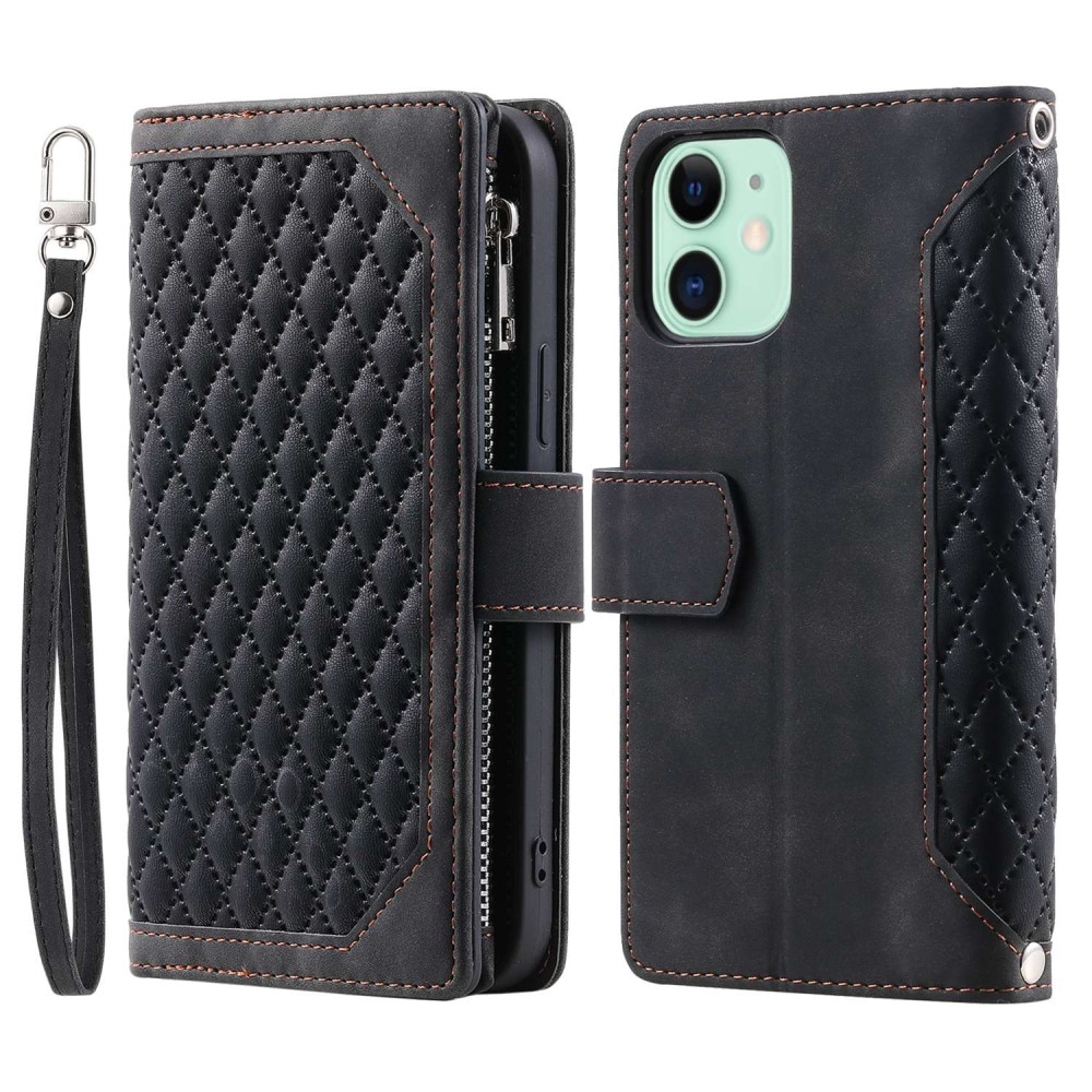 Lompakkolaukku iPhone 11 Quilted Musta