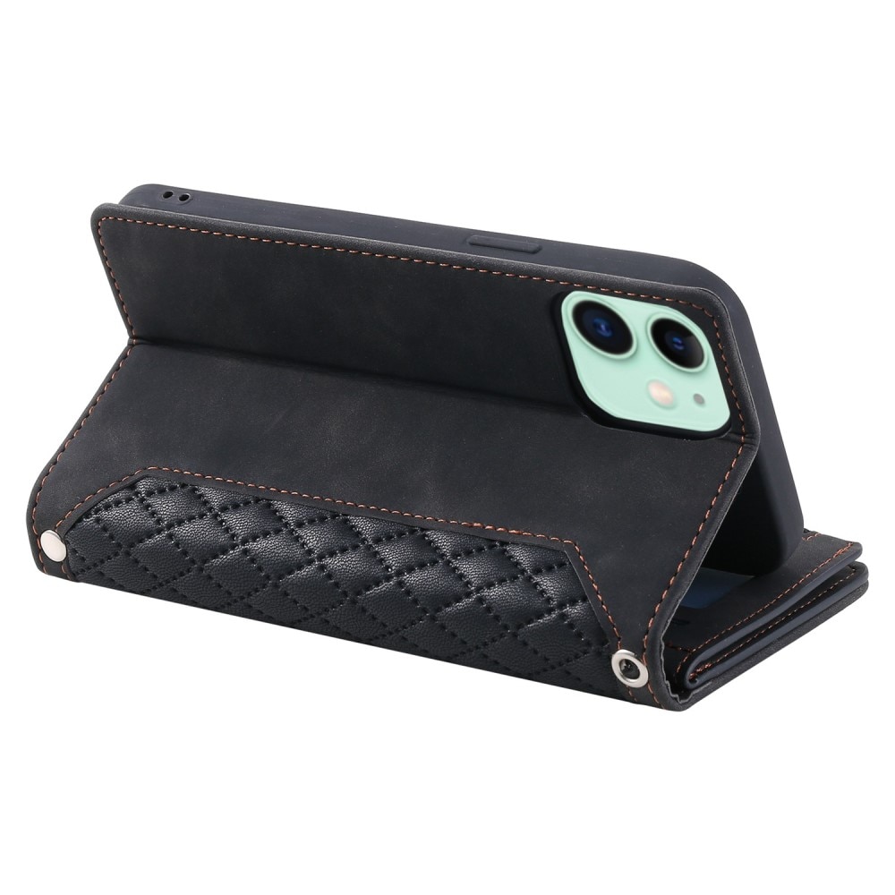 Lompakkolaukku iPhone 11 Quilted Musta