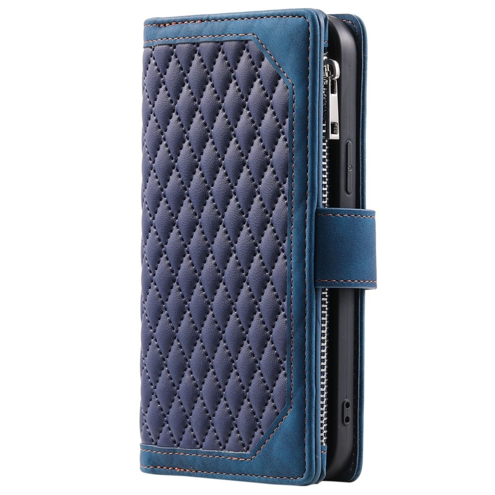 Lompakkolaukku iPhone 13 Pro Quilted Sininen