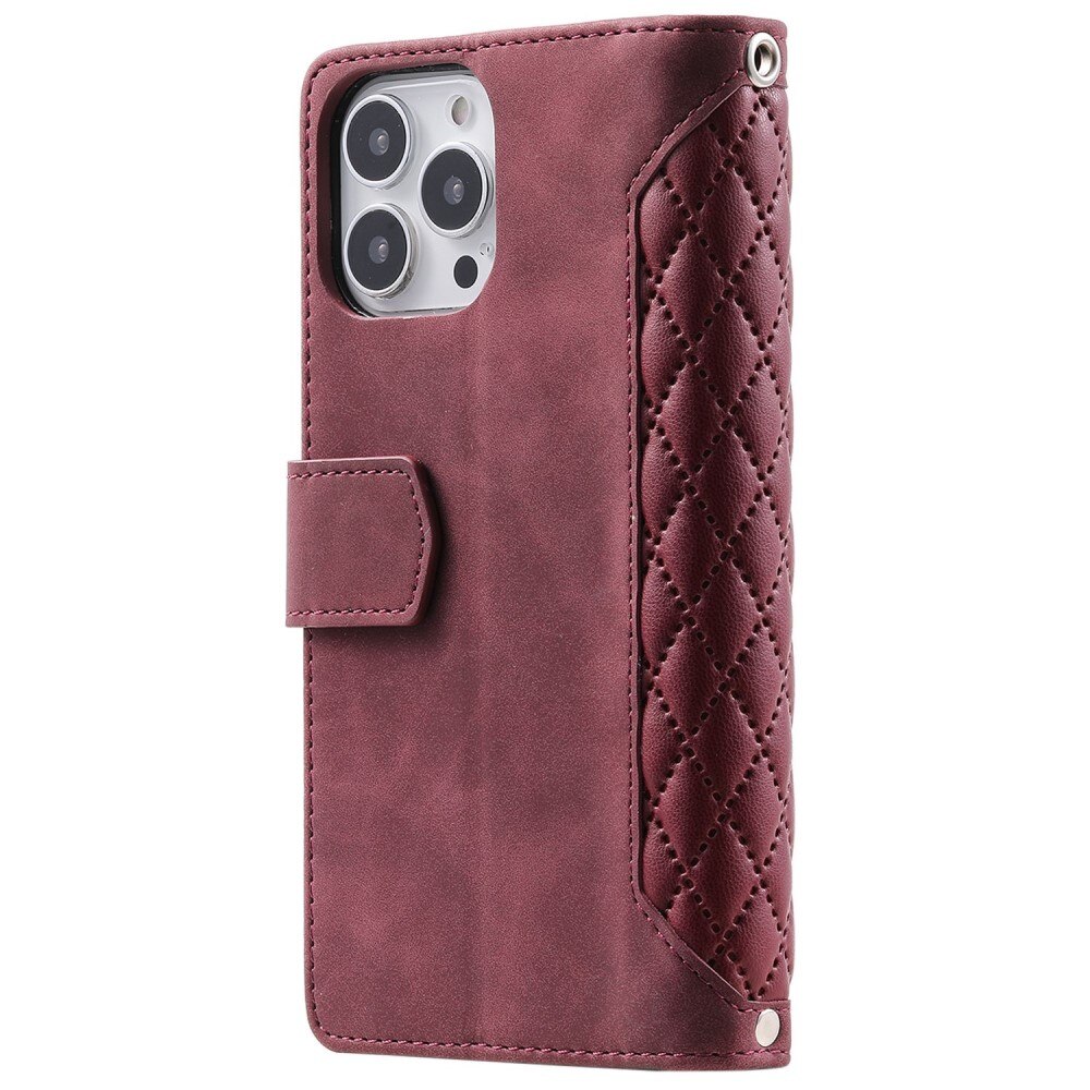 Lompakkolaukku Apple iPhone 13 Pro Quilted Punainen