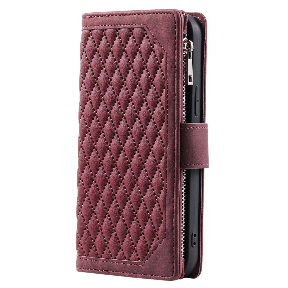 Lompakkolaukku iPhone 13 Pro Quilted Punainen