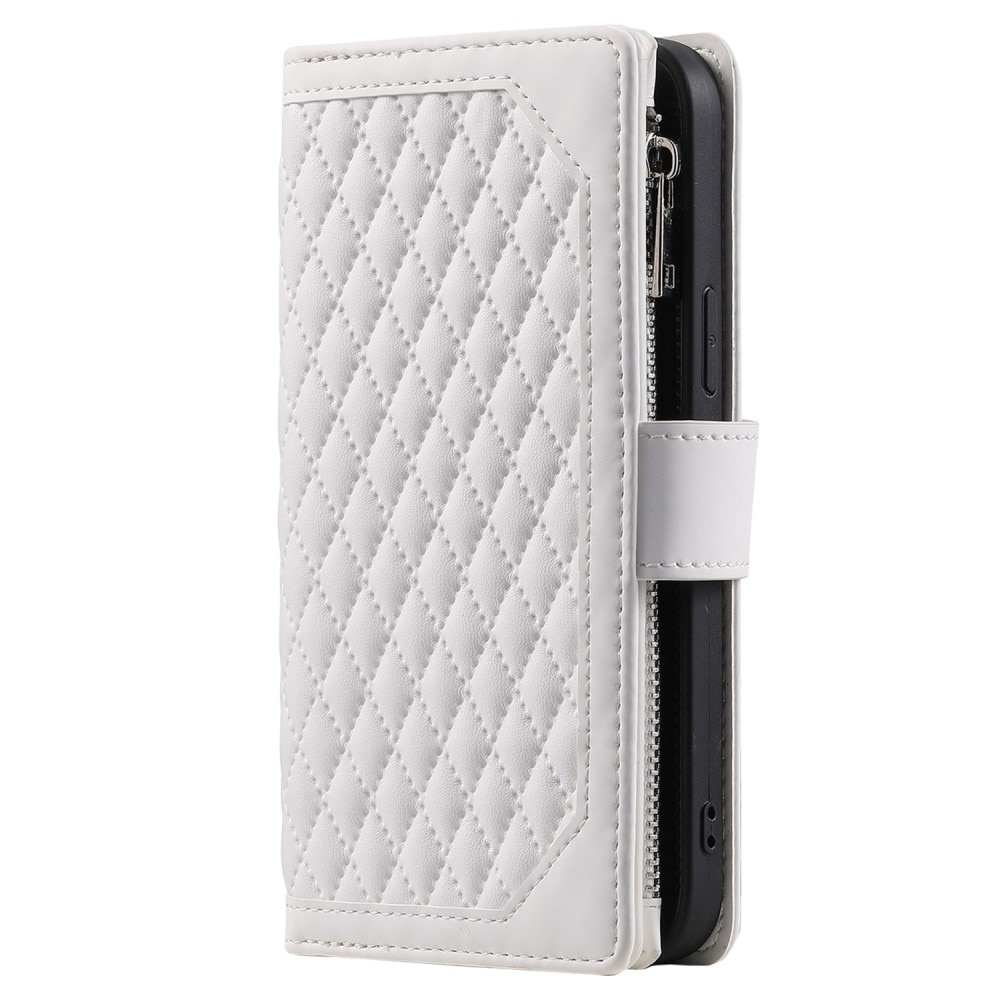 Lompakkolaukku iPhone 13 Pro Quilted Valkoinen