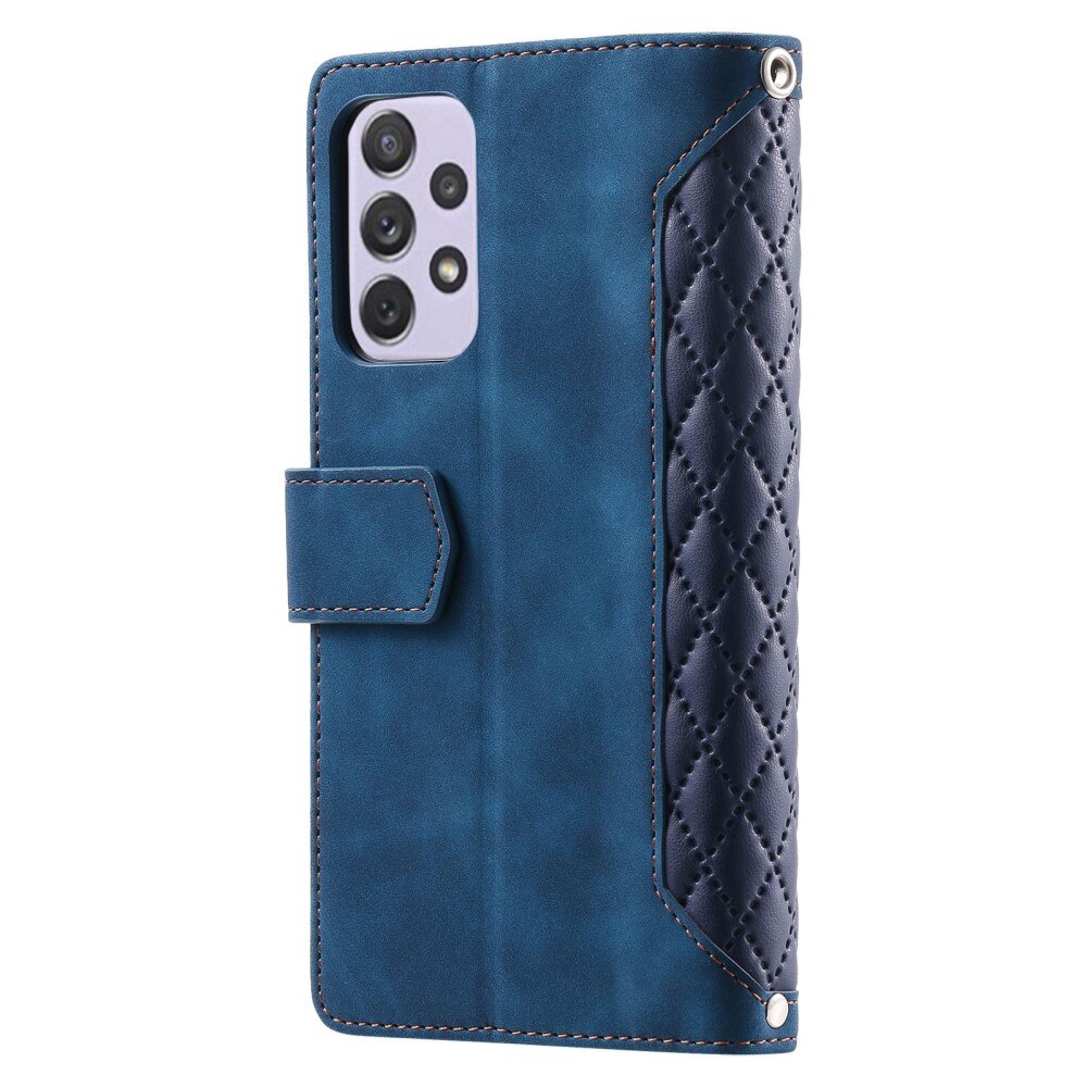 Lompakkolaukku Samsung Galaxy A52 5G Quilted Sininen