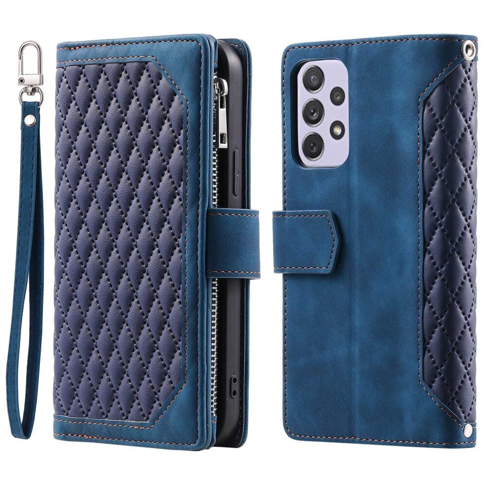 Lompakkolaukku Samsung Galaxy A52 5G Quilted Sininen