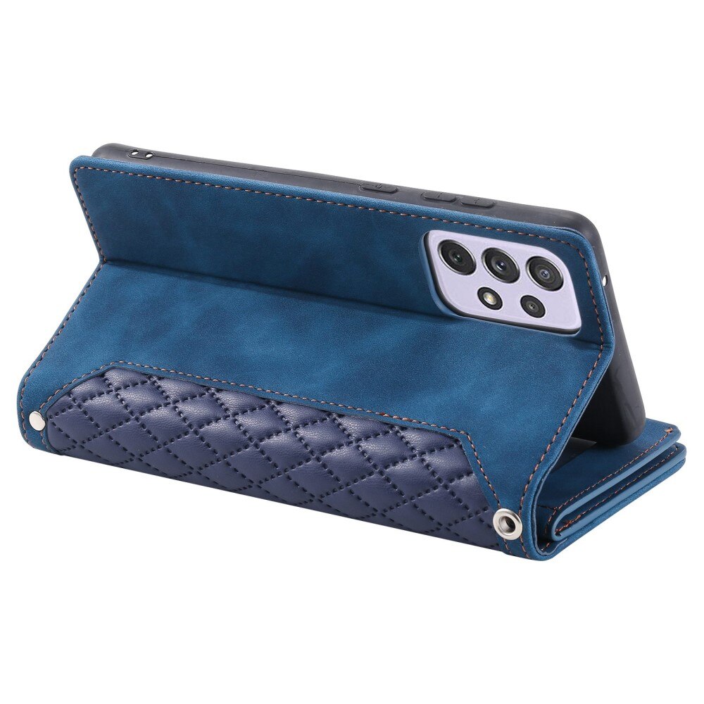Lompakkolaukku Samsung Galaxy A52 5G Quilted Sininen